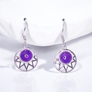 Boucles d'oreilles fines en argent sterling 925 avec rubis corindon cabochon MYS-E130, prêtes à être expédiées, en stock, faible MOQ, bijoux indiens pour femmes - Product Image 1