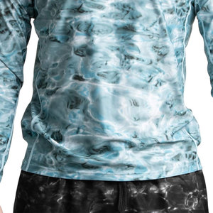 Camiseta Deportiva de Manga Larga para Hombre, Protección UV, Secado Rápido, Transpirable, Ecológica, de Poliéster/Nailon, con Estampado Acuático - Product Image 5
