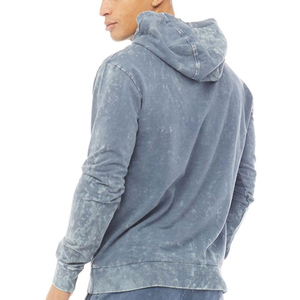 Ensemble sweat à capuche et pantalon évasé pour homme, imprimé, effet vieilli, en coton, hiver, délavé soleil, délavé à l'acide, sweat à capuche orné de strass, personnalisé - Product Image 2