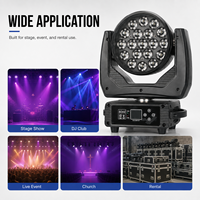 Projecteur LED 19-phares 15W RGBW Wash Zoom avec contrôle DMX512 IP33 Ra95 pour usage résidentiel