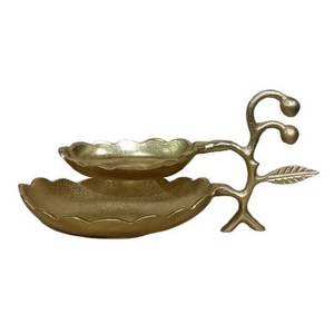 Ensemble de plateaux de service multi-plateaux en métal doré pour fruits secs, collations et condiments, décoration de table - Product Image 2