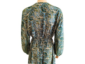 Vestido Maxi Bohemio Natural Y2K de Talla Única, Tejido en India, de Seda, Corte A, para Uso Diario, Dulce, Veraniego, con Cuello Redondo, Manga Larga, Volantes, Sexy - Product Image 6