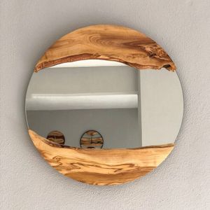 Espejo de Pared Redondo de Madera Personalizado OEM, Marco Rústico Natural para Decoración de Interiores, Hecho a Mano en Indonesia - Product Image 4