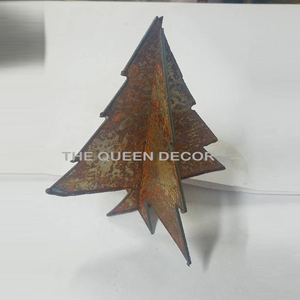 Premium Sets 3 Metal Modern <b>Tree</b> Ornament With Santa LED Lighting Reactive Glaze Christmas Winter Nordic Home Decor Accessories - Product Image 6