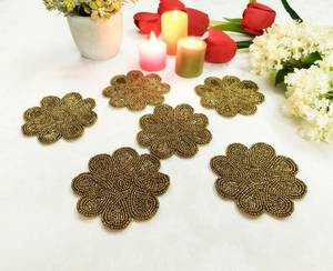 Luxury Handmade Beaded <b>Drink</b> <b>Coasters</b> Unique Multicolor Design Ideal For Weddings Parties And Daily Home Use Gift Ready - Product Image 5