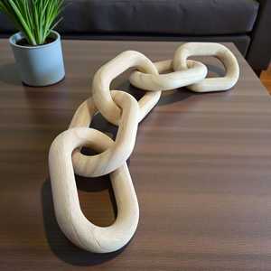 Adorno de Cadena de Madera Hecho a Mano, Forma Geométrica, Decoración Moderna para el Hogar, Artesanía Natural Duradera - Product Image 2