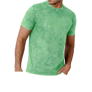 T-shirt pour homme respirant, couleur unie, durable, effet délavé à l'acide, design personnalisé, réversible, meilleure fabrication - Product Image 1