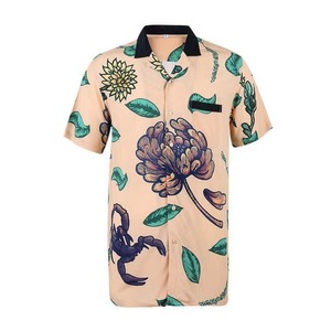 Nouvelle Arrivée Chemise Hawaïenne Homme à Imprimé Numérique 100% Coton Col Montant Popeline Boutonnée Design Personnalisé pour Vacances - Product Image 1