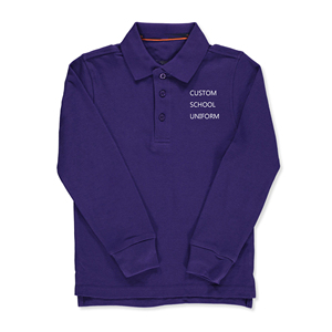 Polo à manches longues personnalisé pour garçons et filles, vente en gros - Product Image 3
