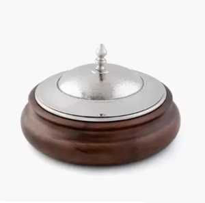 Bol de service artisanal en acier inoxydable martelé avec base en fil métallique tressé, panier à fruits en métal, pot décoratif pour aliments, pour la maison et l'hôtel - Product Image 2