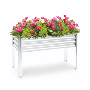 Grands bacs à jardin surélevés en acier galvanisé, revêtement en poudre, écologiques, durables, avec pieds, jardinière surélevée, NP-GGB010 - Product Image 5