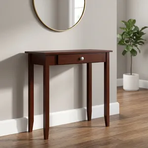 Table console en bois pour salon, table d'appoint pour entrée avec 1 tiroir, couleur bois café, table console pour la décoration de la maison - Product Image 5