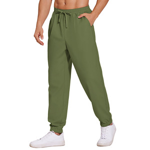 High Quality Design Men's Pants 100% Cotton Sweatpants Trendy Hip-Hop Casual Elastic Waist Loose Straight Street Men's <b>Trousers</b> - Product Image 3