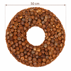 Couronne de roses en cèdre naturel AQUA VRIKSHA 50cm |   Couronne botanique séchée faite à la main pour la maison, la porte et la décoration de Noël - Product Image 2