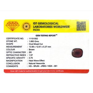 Exquisite 9.3 Carat Oval Cut Natural Hessonite Gomed Loose Gemstone for Fine Jewelry - Product Image 4