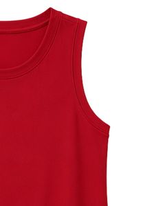 Women Red Sleeveless Tank Top And Shorts <b>Set</b> Cotton Spandex Casual Summer Lounge Wear Two Piece Outfit Fitness Yoga OEM Supplier - Product Image 3