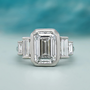 Bague de fiançailles et de mariage classique en or avec diamant émeraude de 4 carats cultivé en laboratoire, certifié IGI, sertissage invisible, idéale pour les fêtes - Product Image 6