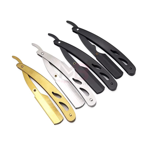 Latest Design <b>Single</b>-<b>Blade</b> Straight Barber <b>Razor</b> with Custom Handle Stainless Steel <b>Blade</b> for Shaving Face and Body Use - Product Image 1