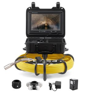 Telecamera per fognature impermeabile IP68 da 230 piedi/70 m con schermo da 9 pollici e endoscopio industriale a 12 LED regolabili con funzione DVR - Product Image 1