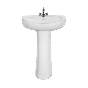 Fregadero de Pedestal de cerámica blanca de alta calidad, forma ovalada, montaje de grifo de un solo orificio, capacidad de 20L, garantía de 5 años, hecho en India, uso doméstico - Product Image 1