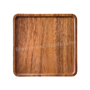 Bandeja de Madera Hecha a Mano de Alta Calidad, Diseño Único, Forma Cuadrada, 15 mm de Grosor, Personalizable, para Servir Alimentos, a un Precio Accesible - Product Image 1