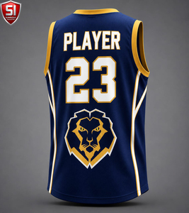 Maillot de basket personnalisé imprimé par sublimation en polyester maillé sans manches col en V uniforme d'équipe séchage rapide unisexe - Product Image 4