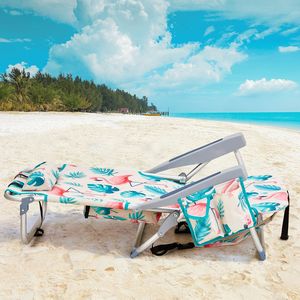 Sedia da Spiaggia Flamingo 63*65*82cm in Tessuto Oxford Bianco Argento con Tubo in Alluminio, Capacità 100kg - Product Image 3