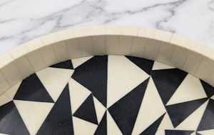 Plateau décoratif en os incrusté de motifs mosaïques, fait main, de qualité supérieure, pour la décoration intérieure et comme article cadeau - Product Image 2