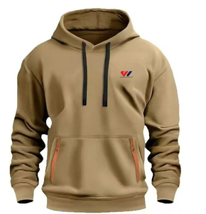 Sweat-shirt à capuche en molleton bordeaux pour homme avec poche avant, coupe classique, streetwear d'hiver - Product Image 6