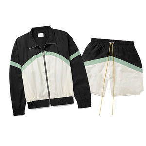 Custom Vintage Sweat Cropped Two-Piece Track <b>Suit</b> <b>Short</b> Set - Product Image 3