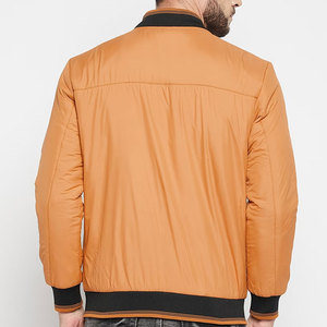Wholesale Casual <b>Men's</b> Bomber <b>Jacket</b> with Stand Collar and Zipper Closure Quick Dry Breathable 100% Polyester Winter <b>Jacket</b> - Product Image 3