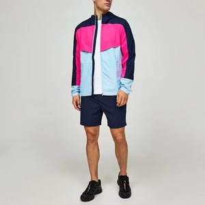 Ensemble deux pièces coupe-vent personnalisé pour homme OEM, short zippé, 100 % polyester respirant, écologique, logo personnalisé - Product Image 1