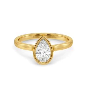 Anillo de Compromiso Solitario con Bisel de Diamante Cultivado en Laboratorio de 0.80CT en Oro Amarillo de 14K, Joyería Fina Personalizada al por Mayor - Product Image 1