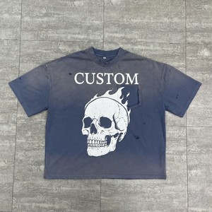 Camiseta para hombre, corte relajado, algodón teñido liso con color personalizado, adecuada para uso diario, textura suave, te mantiene fresco y cómodo. - Product Image 2