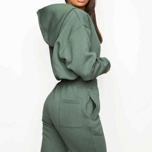 ชุดกีฬาระบายเหงื่อกางเกงมีฮู้ดของผู้หญิงชุดวอร์มลำลองสำหรับใส่วิ่งออกกำลังกายปักลายได้ตามต้องการ - Product Image 4