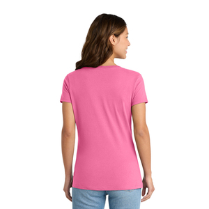 T-shirt pour femme de qualité supérieure, col en V, mélange de coton léger, manches courtes, haut décontracté, fabricant OEM, étiquette privée, vente en gros - Product Image 3