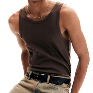 Wholesale Price 2026 New Arrival Custom <b>Men</b> Tank Top Plus Size Sporty Gym <b>Singlet</b> Breathable Summer Knitted 3D Embroidery Screen - Product Image 3