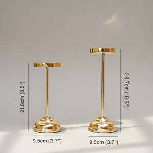 Ensemble de bougeoirs surélevés pour décoration intérieure, support en métal durable avec bougie blanche incluse - Product Image 3