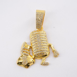 Collar con colgante de bolsa de dólares con diamantes estilo hip hop, joyería de moissanita, colgante de lujo, regalo para ella - Product Image 1