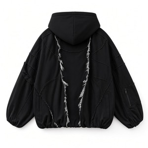 Sudadera con Capucha Personalizada de Invierno, Estilo Oversize, con Parches Lavados, Impresión Digital, Cierre de Cremallera, 100% Algodón, Diseño Moderno, Logotipo Personalizado, Unisex - Product Image 2