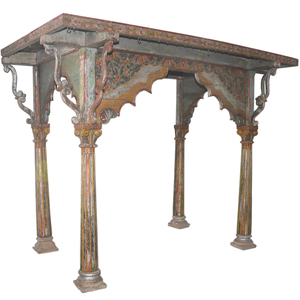 Artisanat Haswani : Temple en bois sculpté à la main, style rustique, en bois recyclé, pour la décoration intérieure, art spirituel indien. - Product Image 1