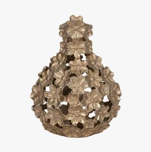 Jarrón de metal con diseño floral y acabado dorado artístico, perfecto para regalos, arreglos decorativos y decoración de eventos, procedente de la India. - Product Image 4