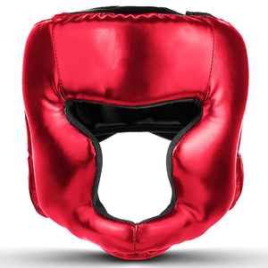 Protectores de Cabeza de Boxeo Personalizados en Cuero Brillante, Casco Deportivo Informal para Entrenamiento en Interiores - Product Image 1