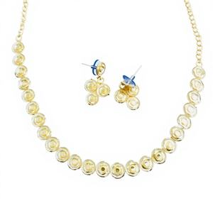 Conjunto de Collar con Cadena Floral Chapado en Oro |   Joyería Ligera para Mujer al por Mayor Modelo n.° 23081 - Product Image 1