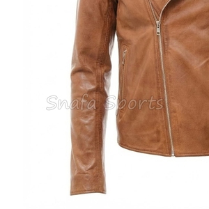 Vestes en cuir élégantes pour hommes, marron, style bomber, pour l'hiver, en simili cuir, prix de gros. - Product Image 4