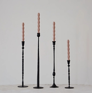 Wholesale <b>Tall</b> Black Metal Taper Candle Holder Textured Spindle <b>Candlestick</b> Stand Table Centerpiece Home Decor - Product Image 1