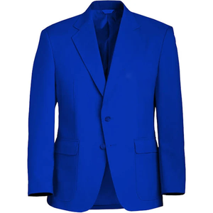 Wholesale Zeta Royal Blue Men's Embroidered Knitted Blazer Breathable Custom Logo Fraternity Blazer <b>Wedding</b> Business Party Coat - Product Image 1