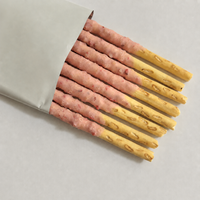 Bâtonnets de biscuits enrobés de chocolat saveur fraise en gros avec bonbons pétillants, snacks croustillants pour enfants