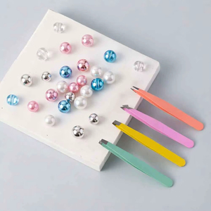 Lot de 4 pinces à épiler multifonctionnelles en acier inoxydable colorées pour sourcils, avec étui de rangement, idéal pour la maison et comme cadeau - Product Image 3