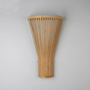 Bamboo Wall Lamp with Handwoven Design Natural Material and Soft Ambient <b>Lighting</b> for Interior Decoration and Living <b>Spaces</b> - Product Image 3